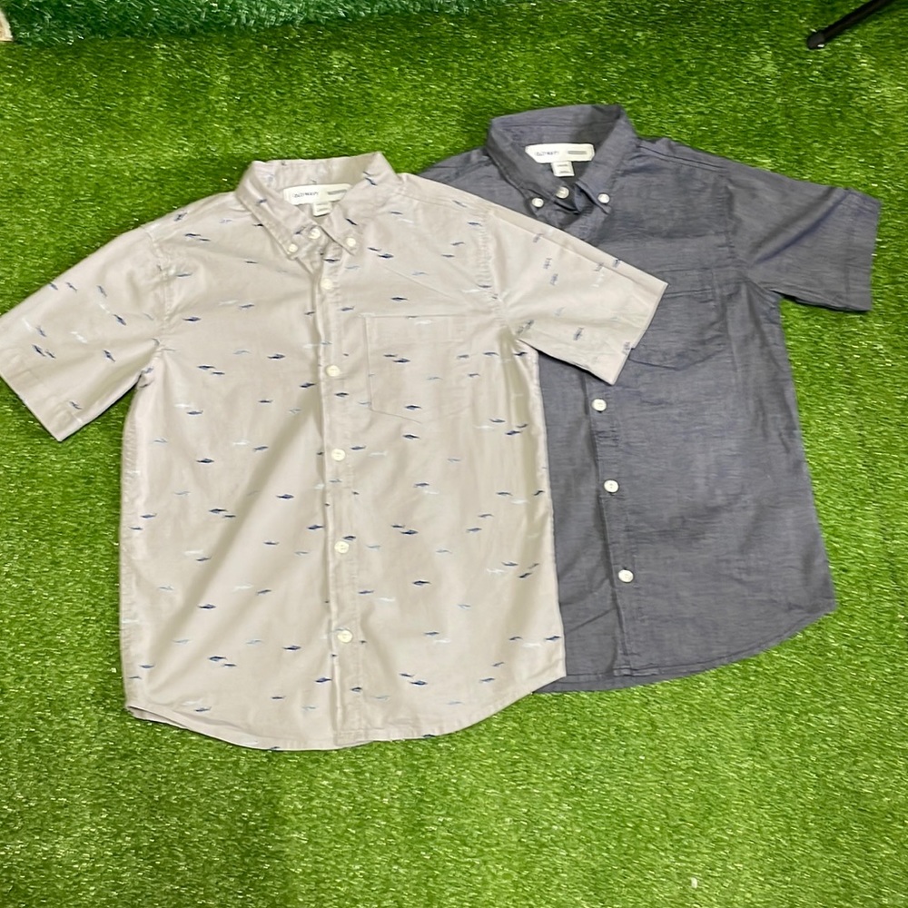 2- Size 10/12 boys old navy button up